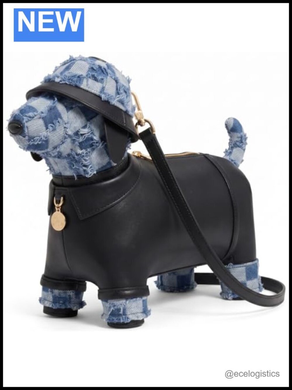 Novelty Dog Shaped Handbag Faux Leather Crossbody Bag Adjustable Strap
